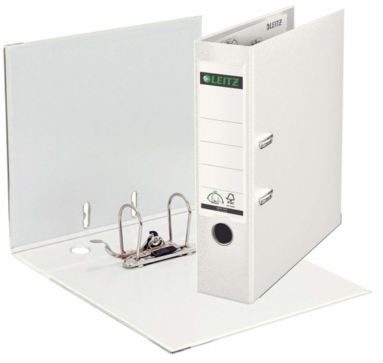 Leitz Lever Arch File, White, Plastic, A4, 8 cm spine, 10100001 - Image 2