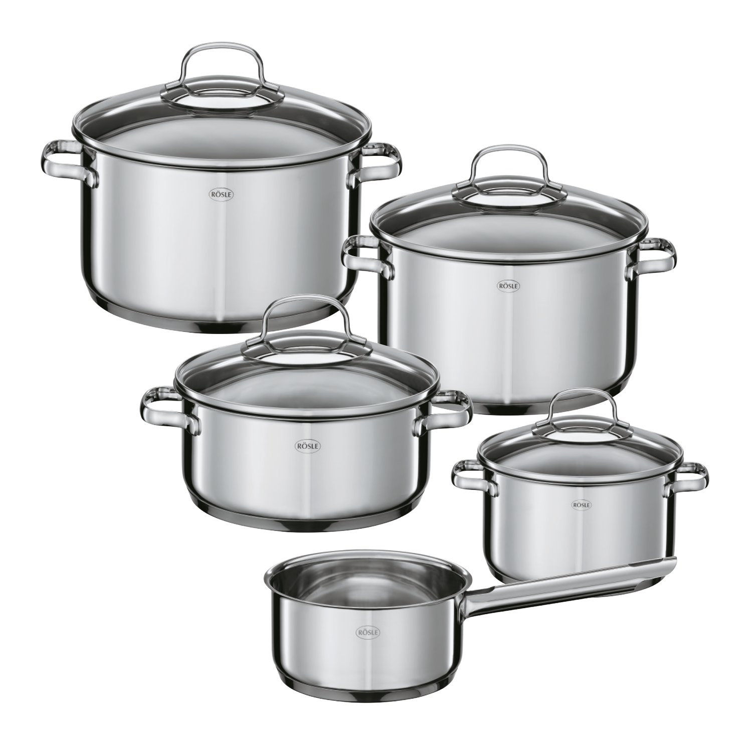 RÖSLE 13141 Elegance Cookware Set, Stainless Steel BigaMart