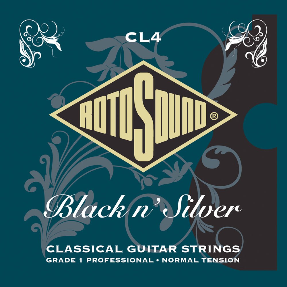Rotosound CL4 Black and Silver Classical Set, Schwarz,Silber