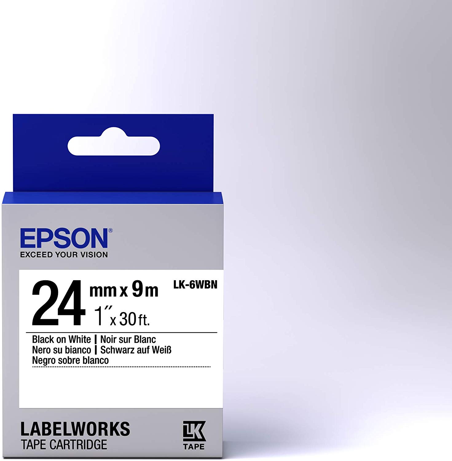 Epson C53S656006 Standard Label Work Tape Cartridge, Black (235K950), 24mm*9m - Image 2