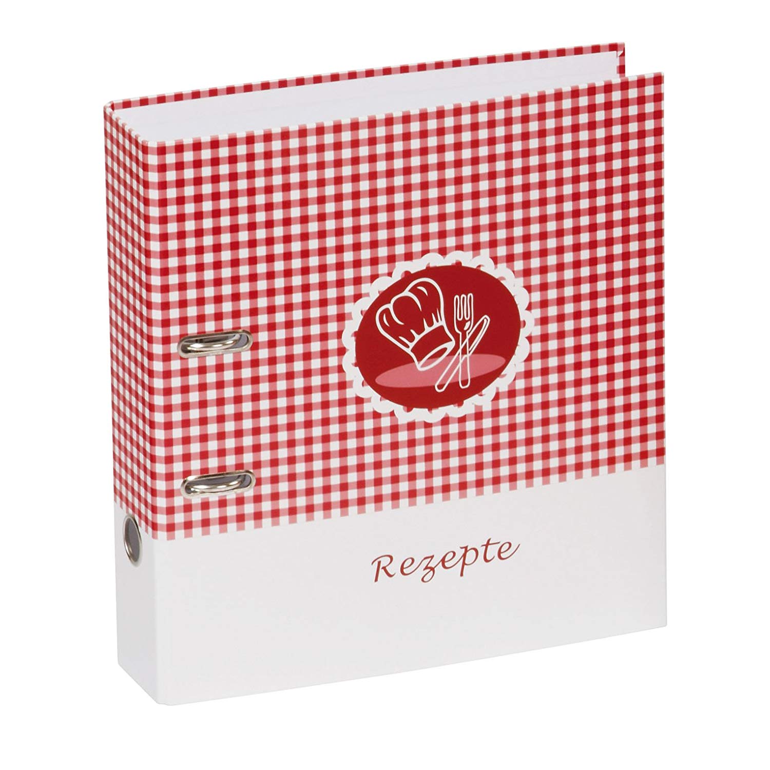 Pagna 50353-15 Recipe Binder A4 75 mm Spine Chef's Hat Laminated Print Design, red, 1-Pack