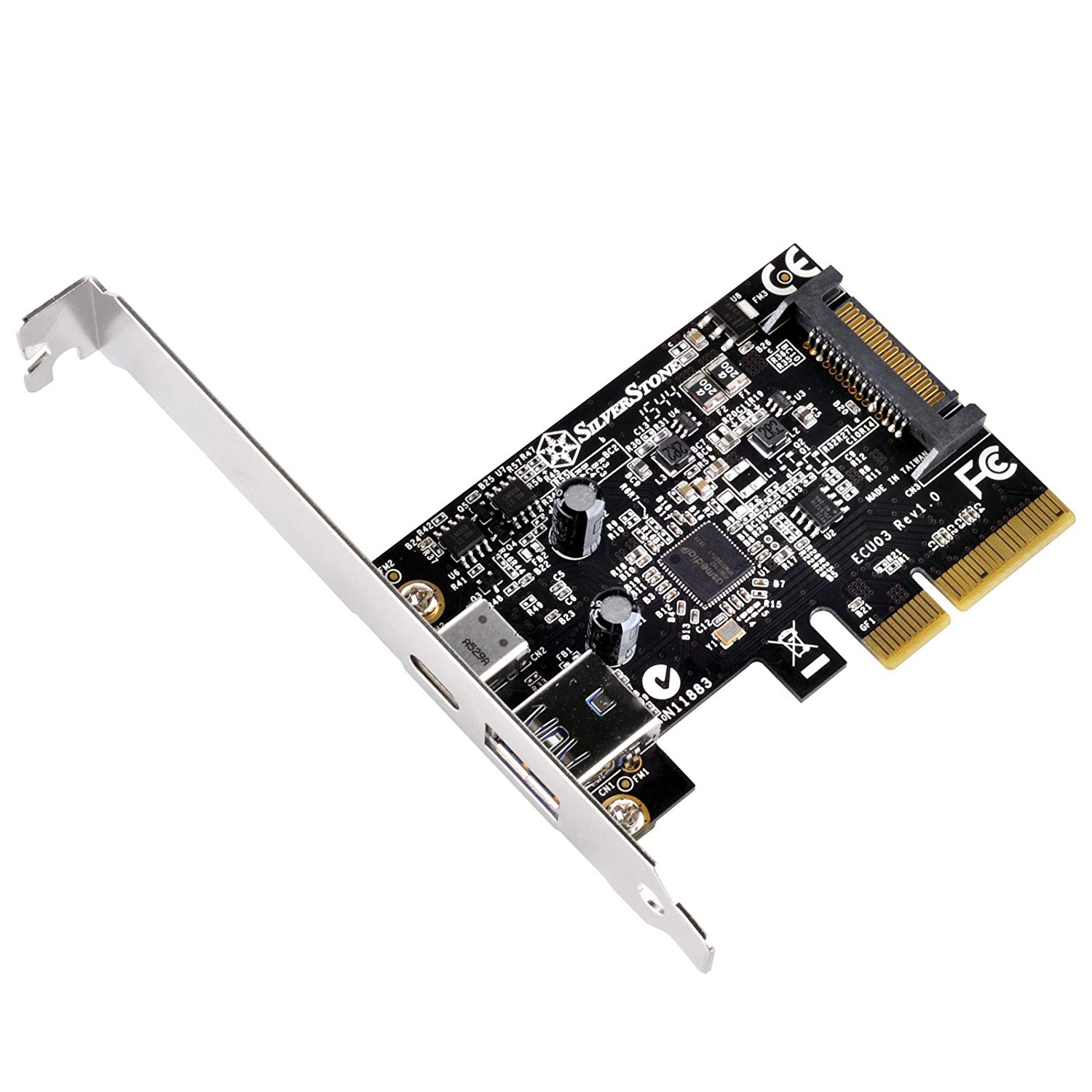 SilverStone SST-ECU03 - SuperSpeed 1x USB 3.1 Type C, 1x USB 3.1 Tpye A PCI-E Express Card Gen 2.0 2x, 10Gbps, support low profile - Image 3