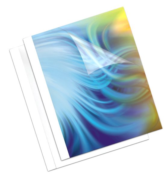Fellowes Prestige Thermal Binding Coverlight 150 Microns PVC Front 170 g/m² Back Leather Structure - White - Image 2
