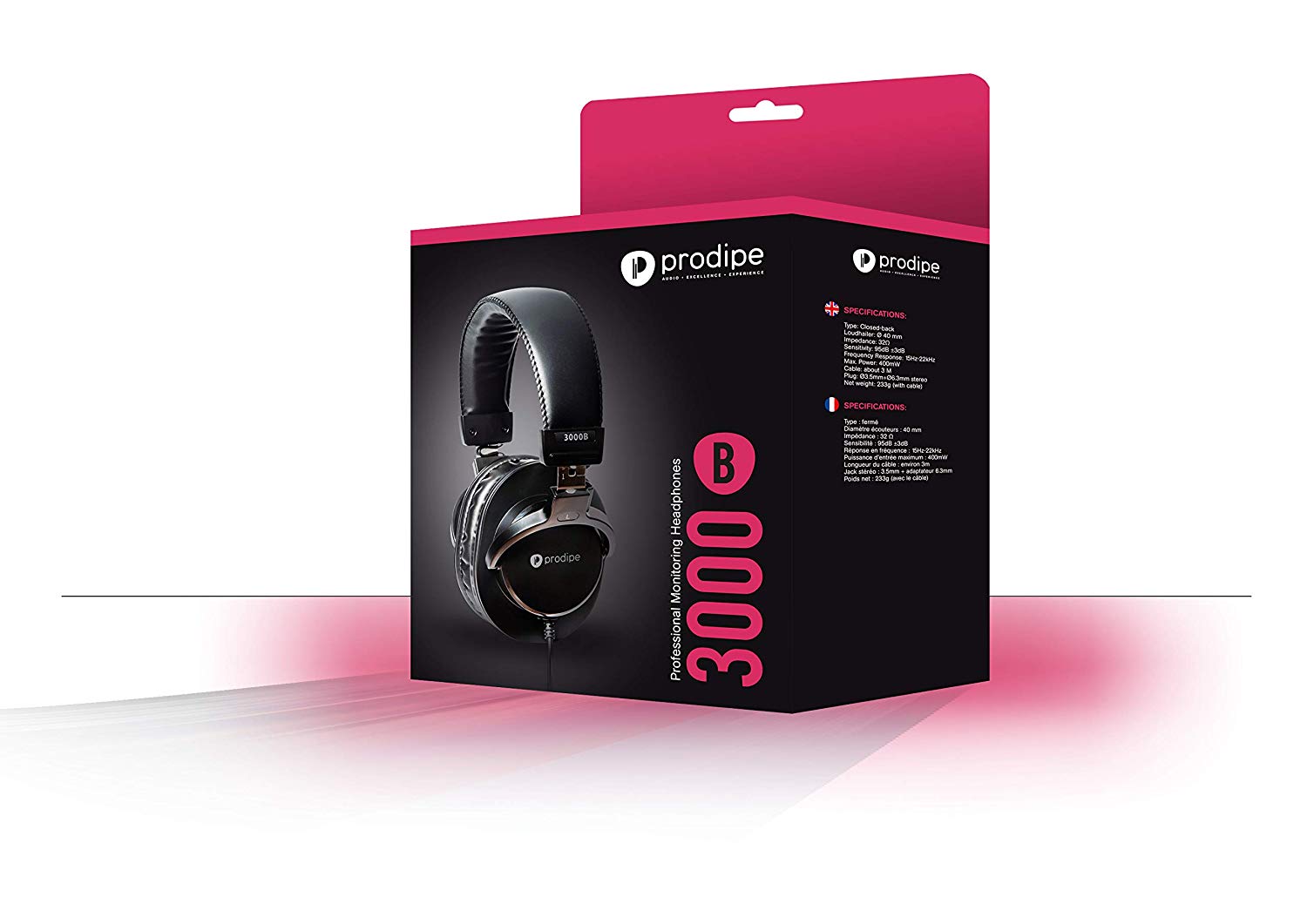 Prodipe 3000B Professional Headphones, Black