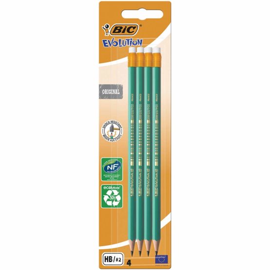 Bic EVOLUTION 4 RUBBER TIPPED PENCILS