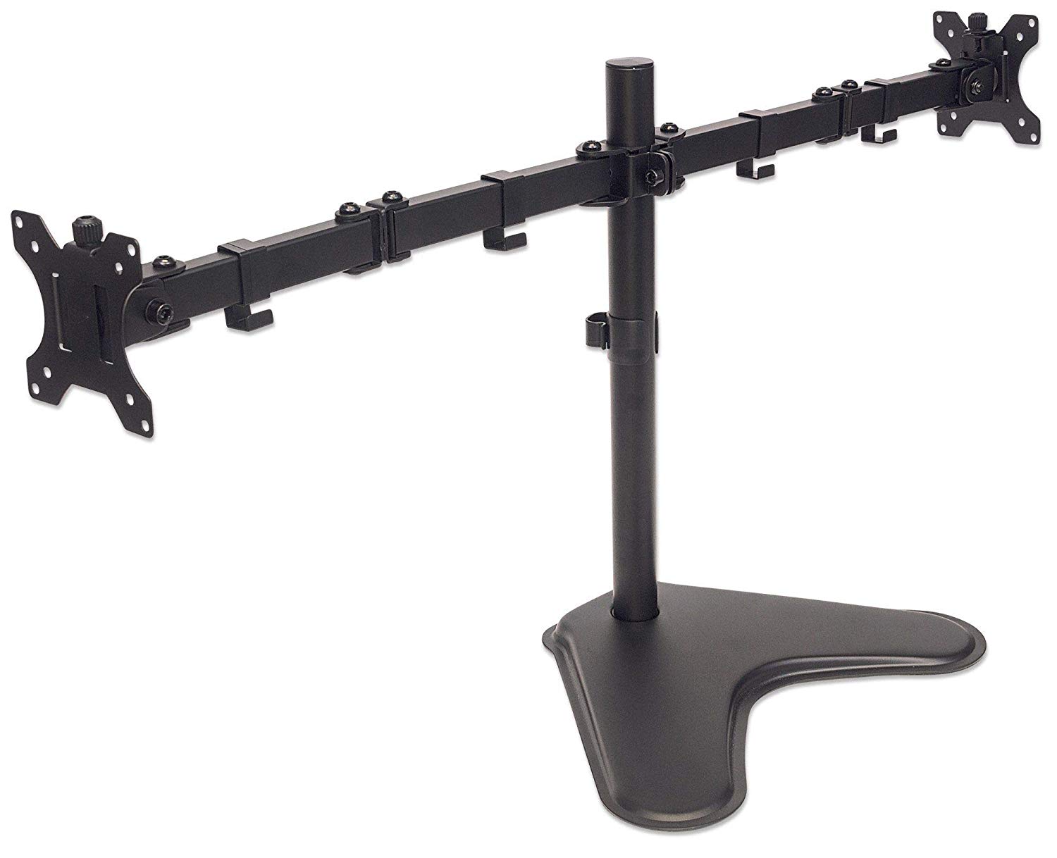 Manhattan TV & Monitor Mount, Desk, Double-Link Arms, 2 screens, Screen Sizes: 10-27", Black, Stand Assembly, Dual Screen - Image 2