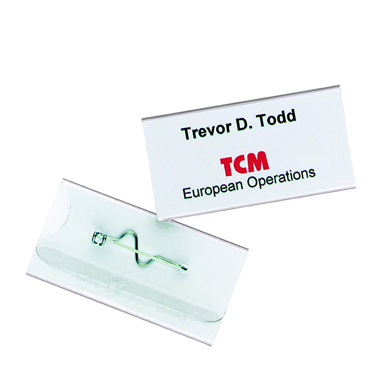Durable Conference Pin Name Tag Badge Holders + Inserts - 100 Pack - 30 x 60mm - Easy to Attach without Damaging Clothing - Image 2