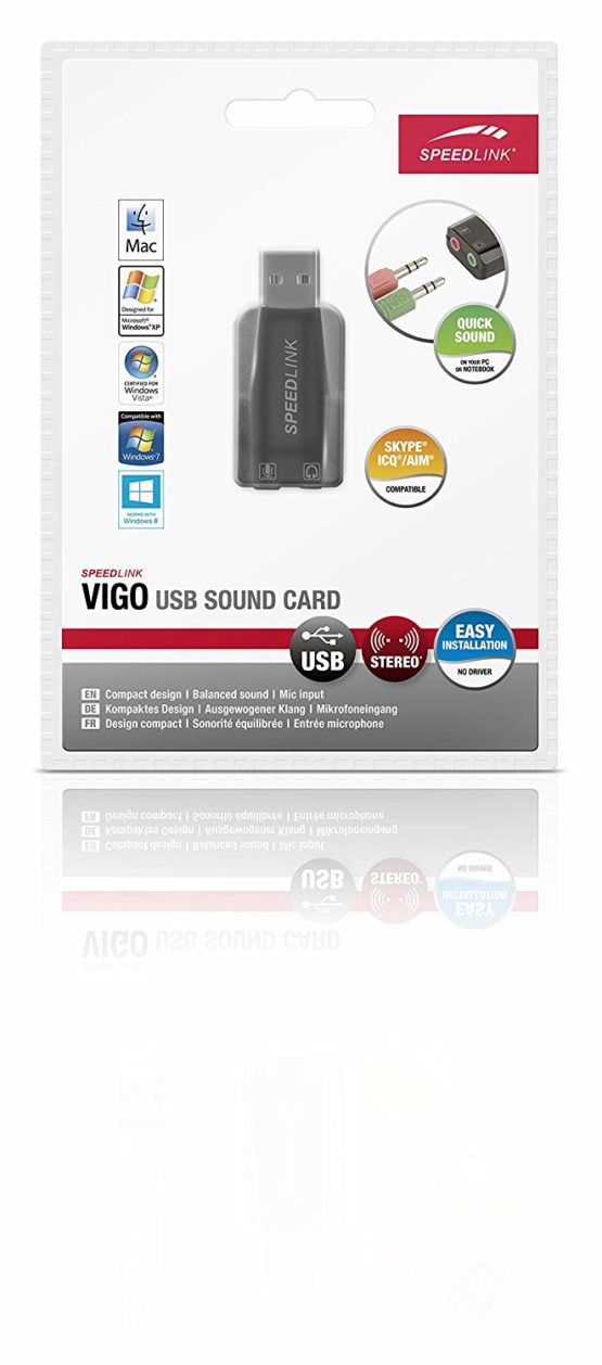 Speedlink Vigo USB Sound Card with Microphone and Headphone Socket, Compact Design, Light, USB Connector - Image 2