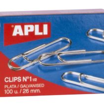 APLI 11713 - Galvanized clips nº1½ (26 mm), 100 clips