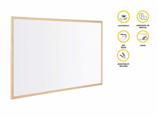 Bi Office MP07001010 Whiteboard Budget Wood Frame  90 x 