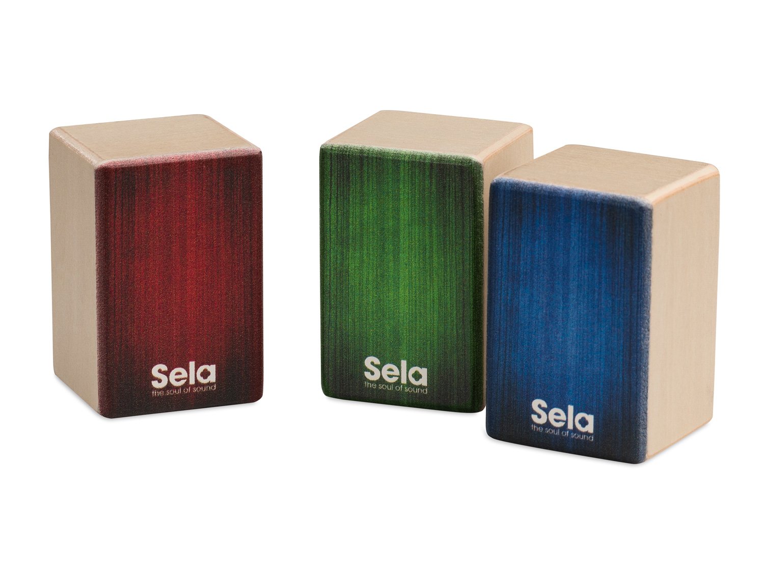 Sela SE 108 Mini Cajon Shaker Set, Rot, Grün und Blau - Image 2