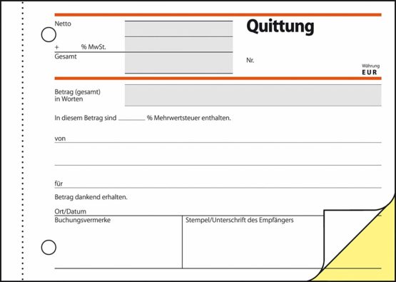 Sigel SD022 Invoice Books 'Quittung' ('Invoice') Simple Text Pack of 10 [German Import] - Image 2