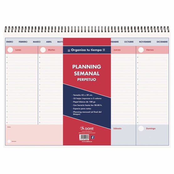 Dohe – Perpetual Weekly Planner – Desktop Weekly Planner – 42 x 29 cm