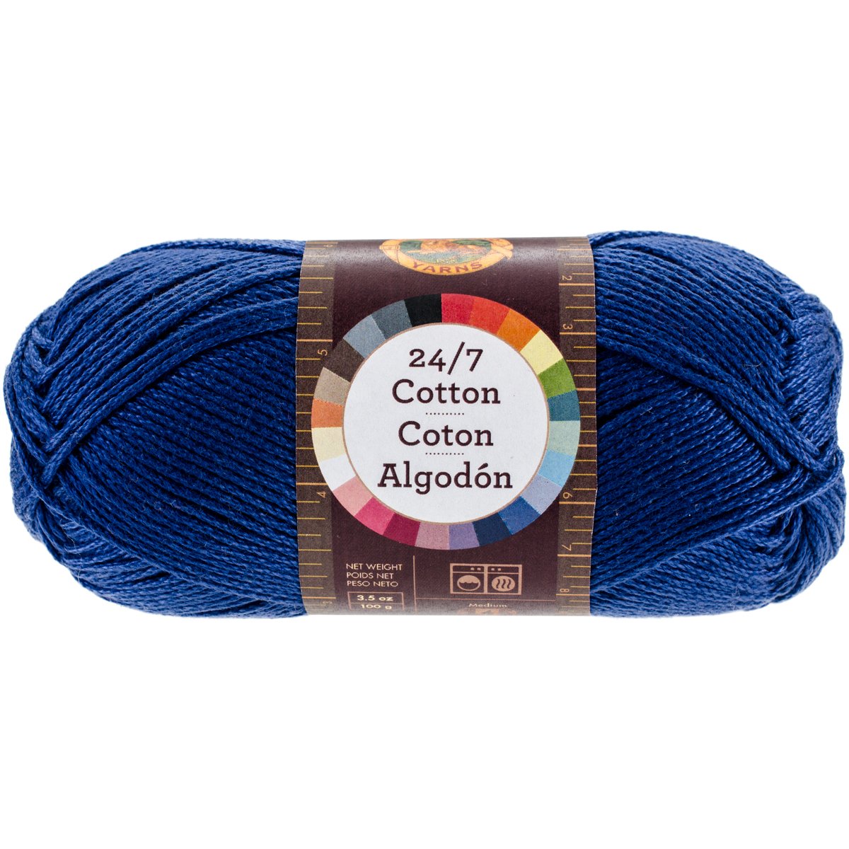 Lion Brand Company Cotton Yarn, Navy,15.24x6.35x6.35 cm, 1 Pack