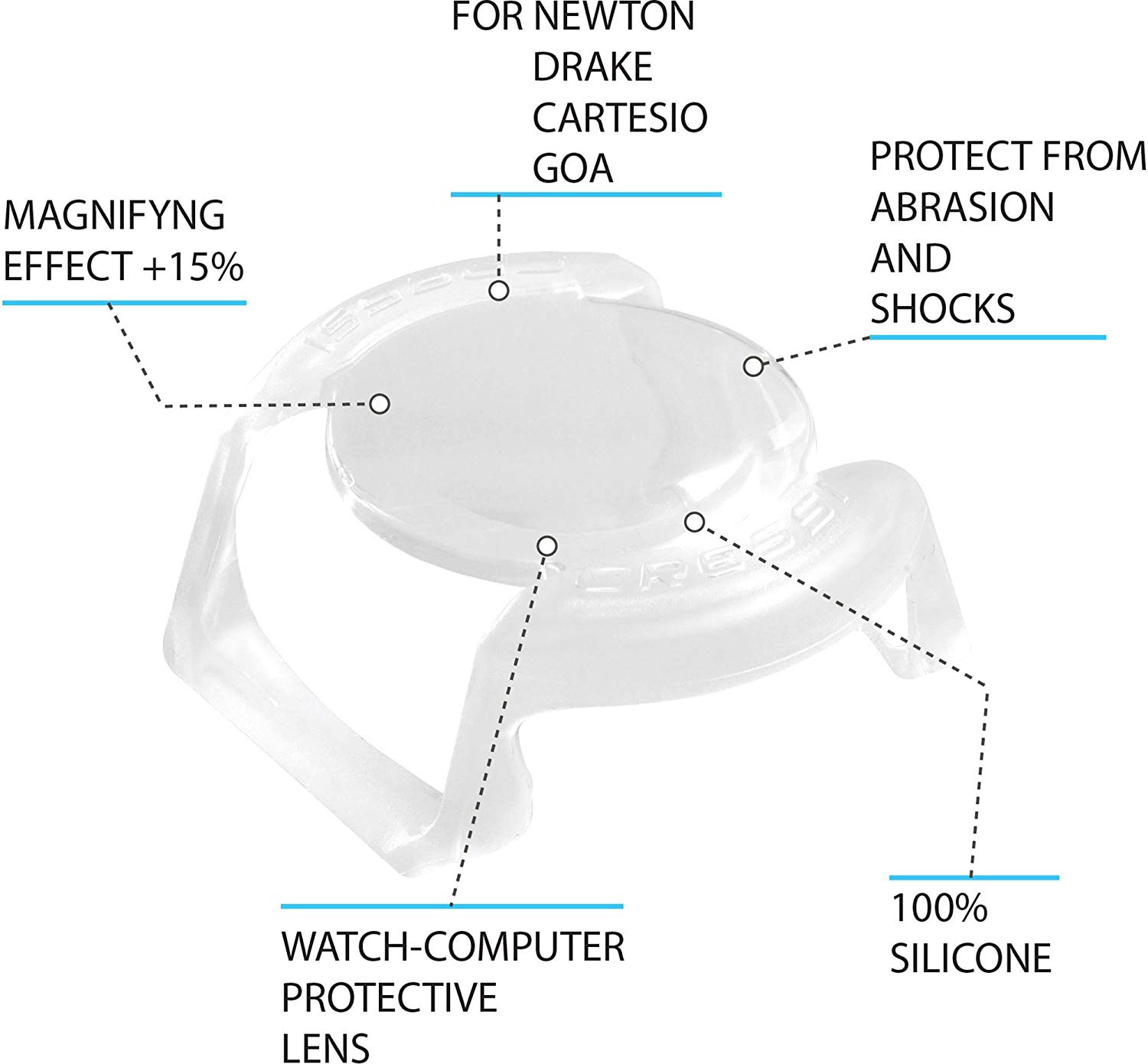 Cressi Giotto Protective Lens/Screen Dive Computer - Transparent, standard size - Image 2
