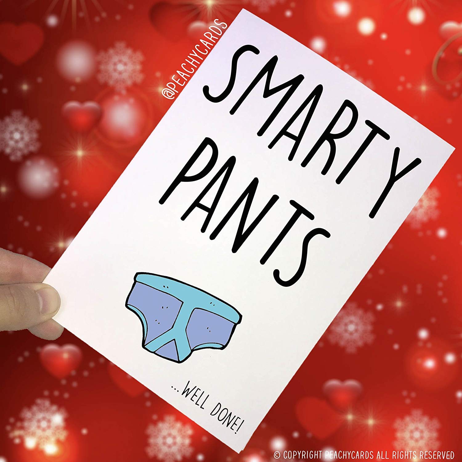 Funny Well Done Cards Smarty Pants Graduation Cards College Leaver Card Passed Exams Card Friend Card Son Card Graduated Card Humour PC303 - Image 2
