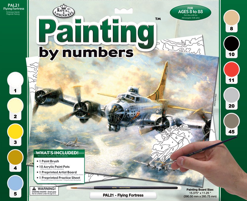 Royal & Langnickel PAL21 Flying Fortress Painting by Numbers Kit,5.17 x 42.38 x 34.76 cm, Multicoloured, 15.81 x 12.88 pulgadas - Image 3