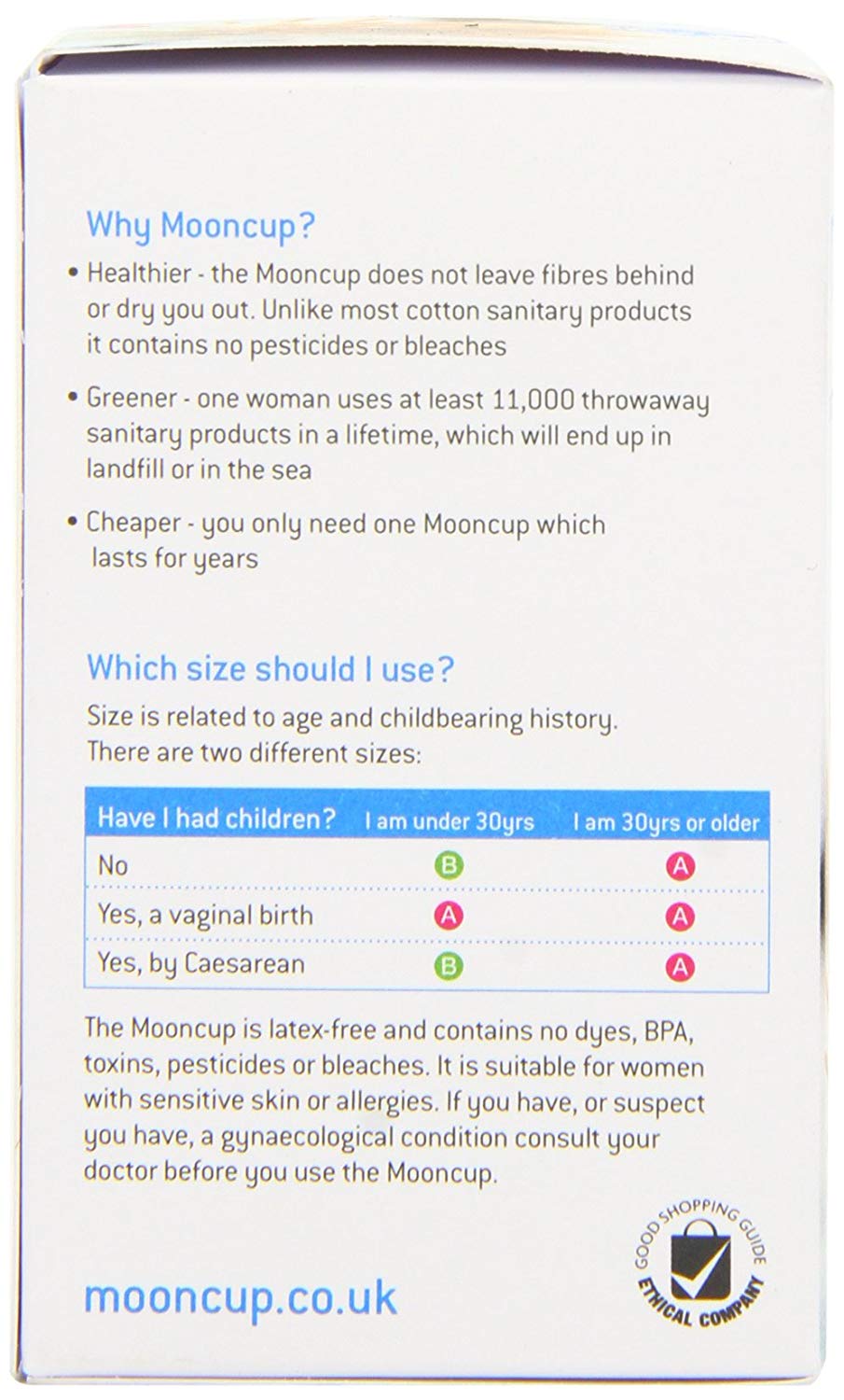 Mooncup Original Menstrual Cup, Medical-Grade Silicone Period Cup for Protection, Holds 3 Tampons Worth of Fluid, Toxin-Free - Image 4