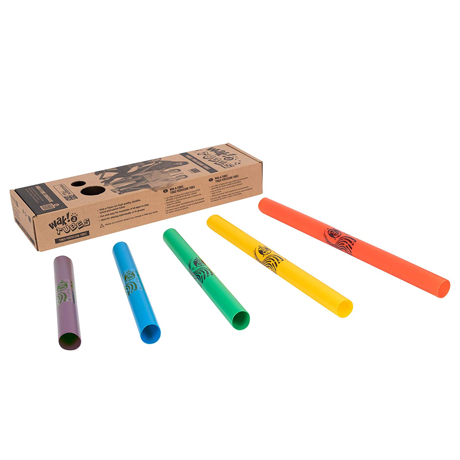 Percussion Plus PP791 Wak-a-Tube Chromatic, Multicolor (Set of 5), multi-colored
