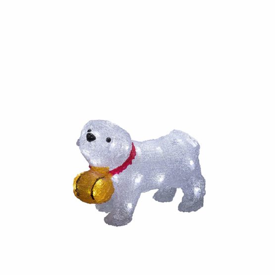 "Konstsmide LED Acrylic Figure"Saint Bernard Puppy"/Outdoor Christmas Lights (IP44) or Indoor Use/Battery operated: 4xAA 1.5V (excl.) / 6h timer / 32 Ice White LED Lights/Transparent Cable", 6130-203 - Image 4
