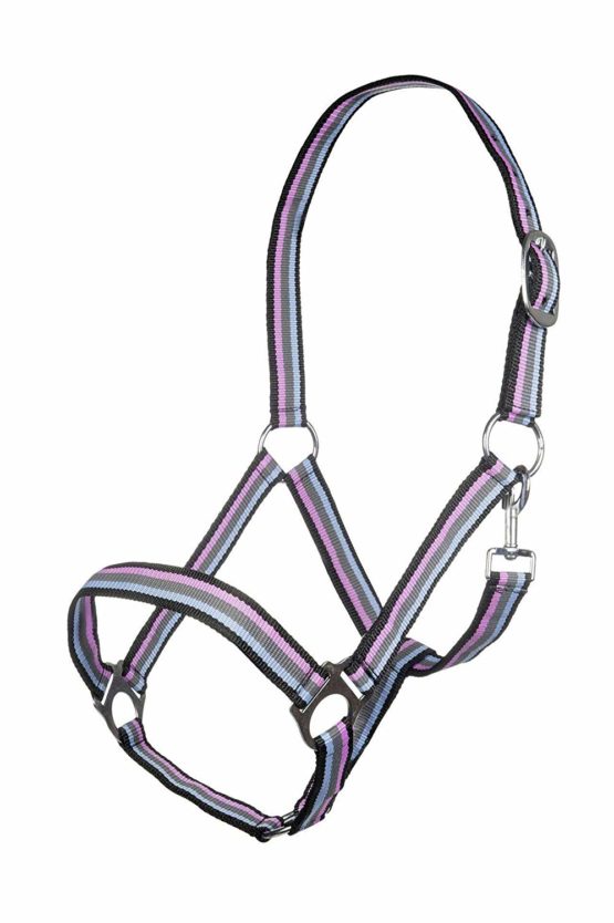 Hkm Hkm 4057052242724 Headcollar Linz-8519 Black/Grey/Pink/Blue Pony
