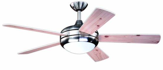 AireRyder Ceiling Fan Ursa with Lighting and Remote Control, Housing colour Satin Nickel, Blade colour White/Pine, Diameter 132cm - Image 3