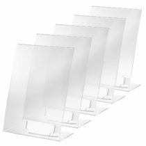 SIGEL TA230 Sign Holder, slanted, for A4, with business card compartment, acrylic, transparent, 5 pcs.