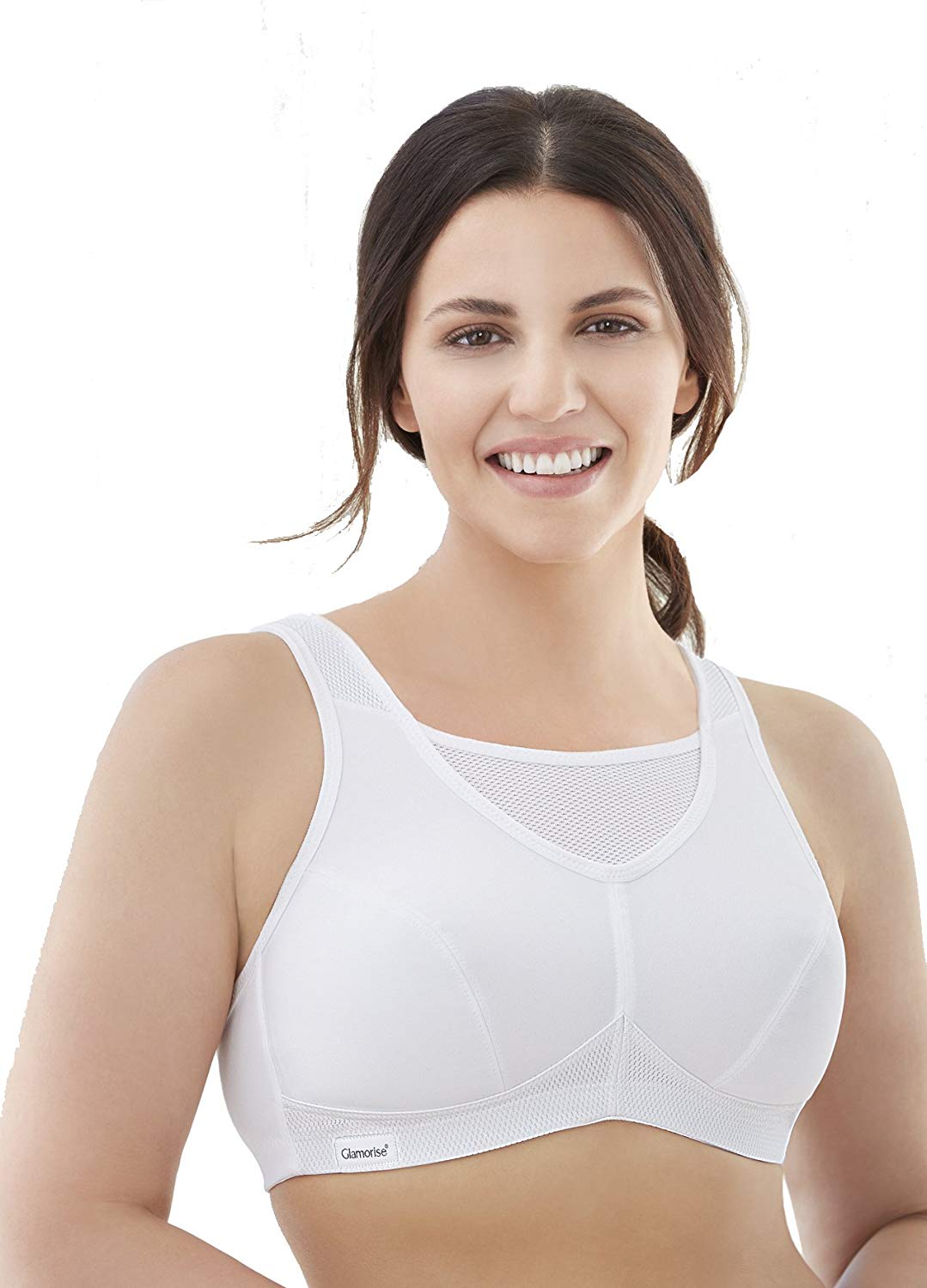 Glamorise No-Bounce Camisole Sports Wirefree Bra 1066 (Women's & Women's Plus) White, 42C