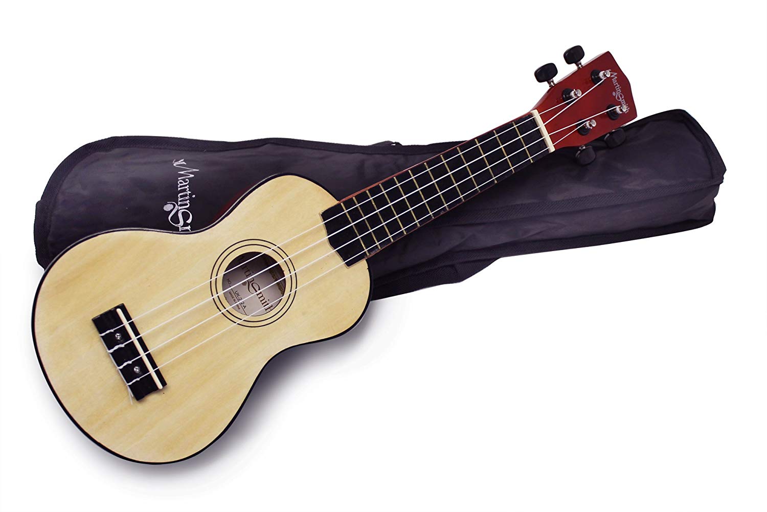 Martin Smith Ukulele with Gig Bag, Chord Book, Spare Strings & Picks, Natural, Full - Image 4