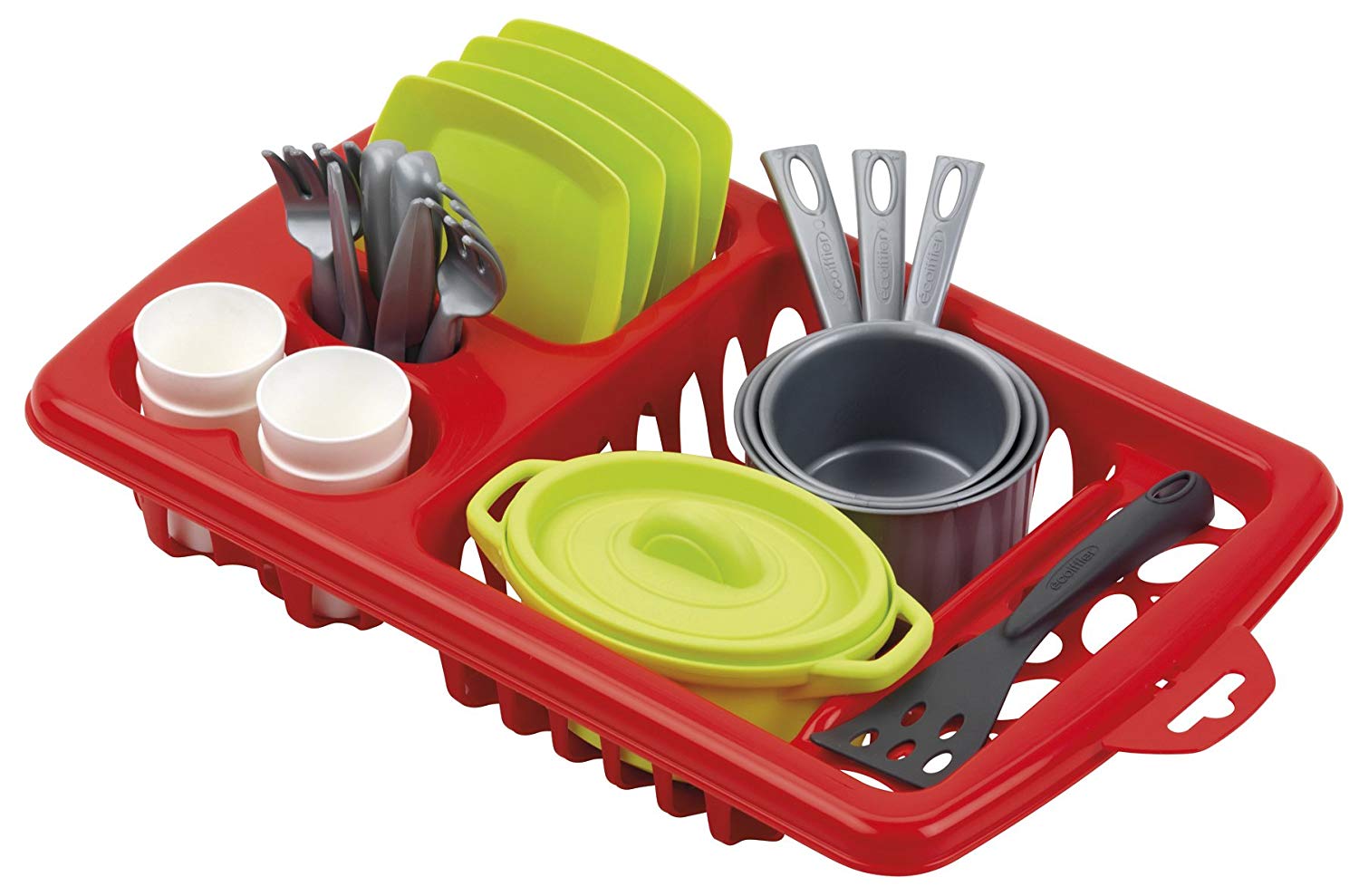Écoiffier E 09561 Draining Board Toy with Dishes, Mehrfarbig, Large
