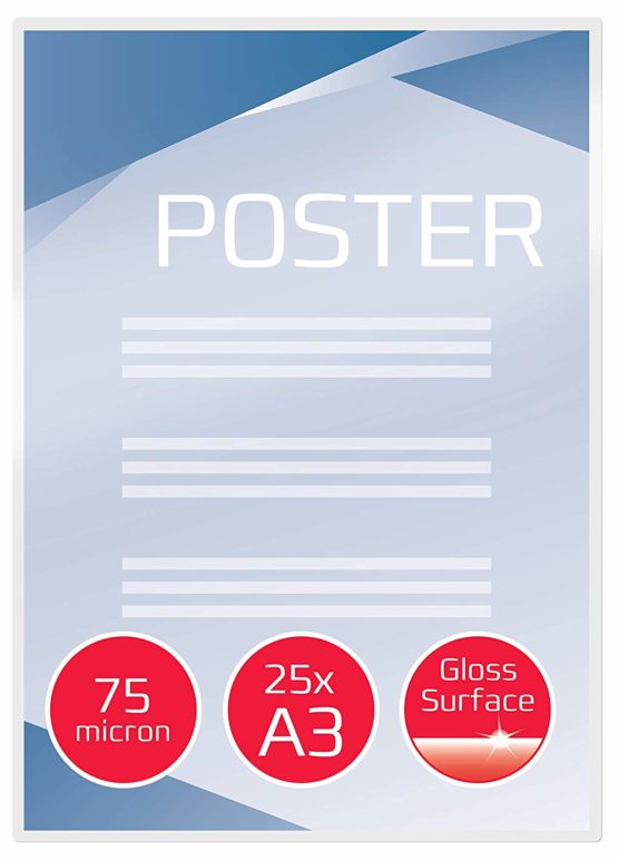 GBC A3 2x75 Micron Gloss Laminating Pouches, Pack of 25, 3740486 - Image 3