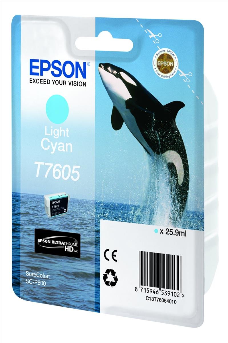 Epson C13T76054010 T7605 Ink Cartridge, Light Cyan, Genuine - Image 2