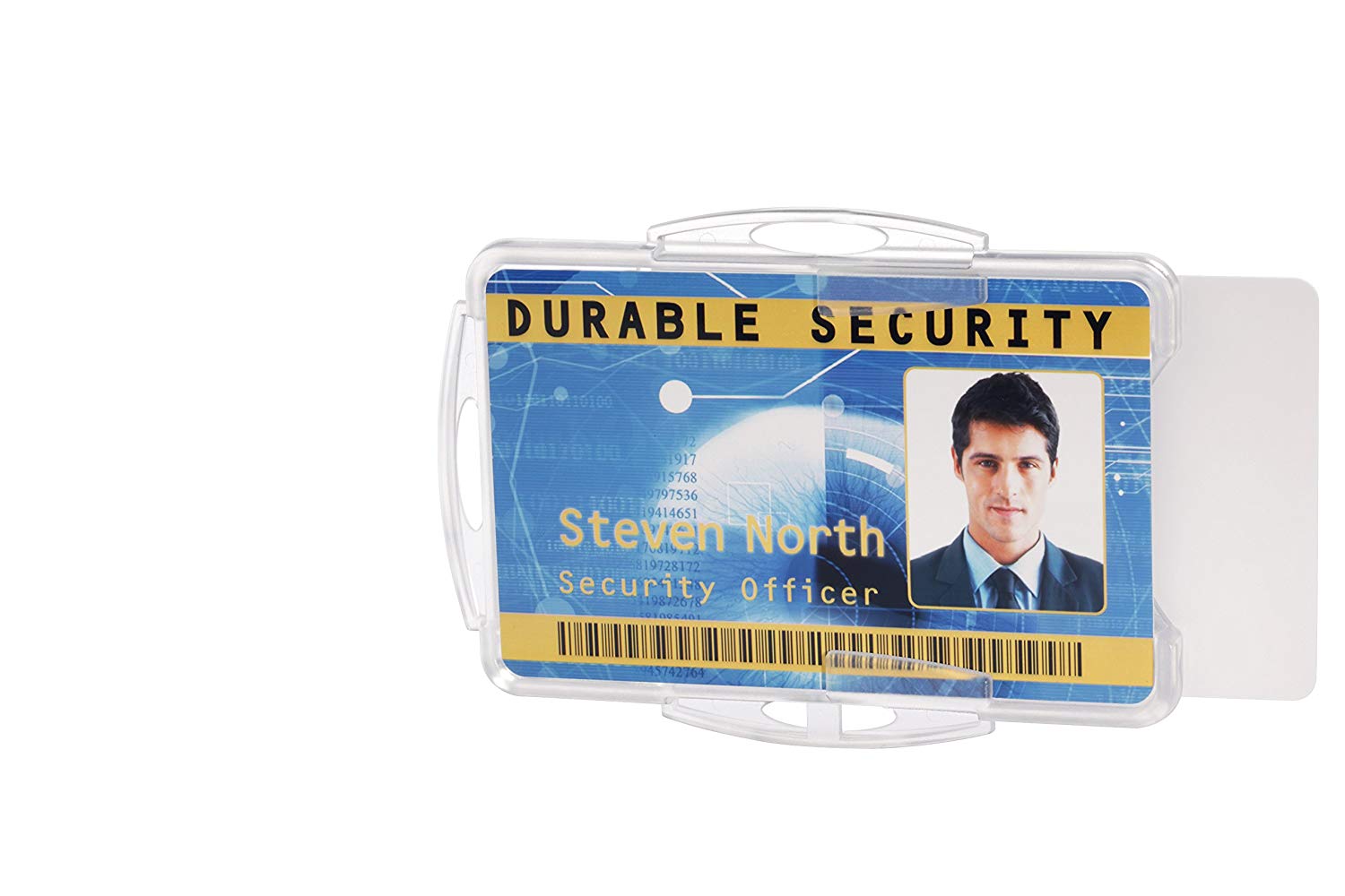 Durable Security Pass Holder Duo 54 x 85 mm Transparent, yellow, For 2 cards - Image 4