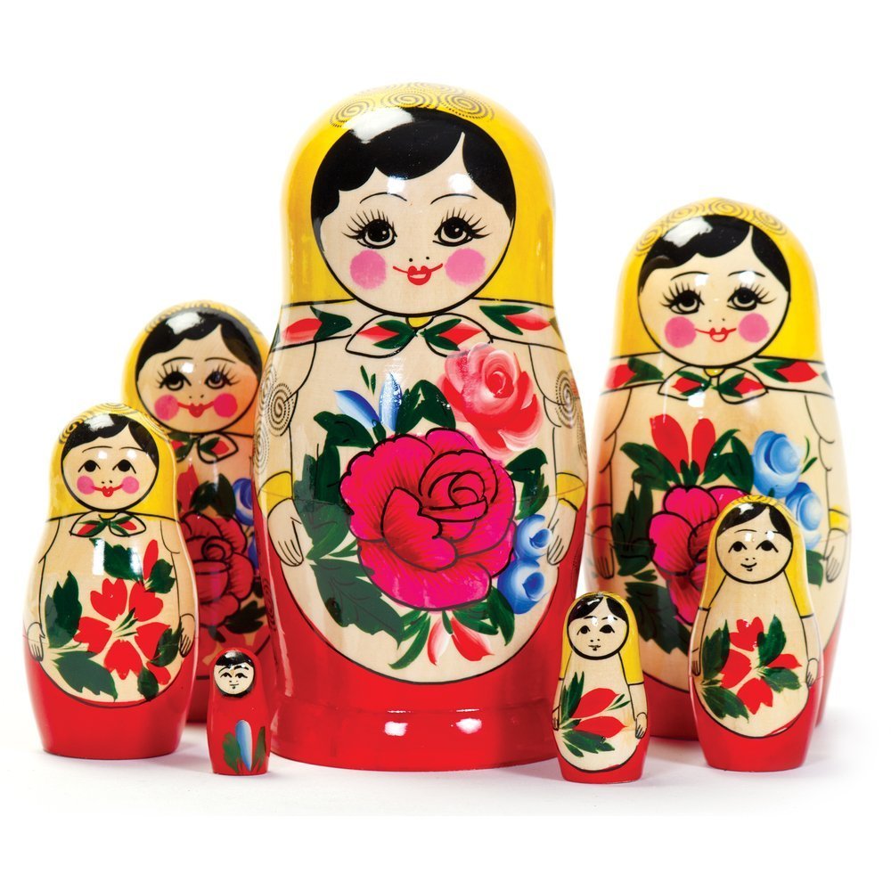 Design/color may vary. Russian Matryoshka Nesting Dolls 7 pieces 