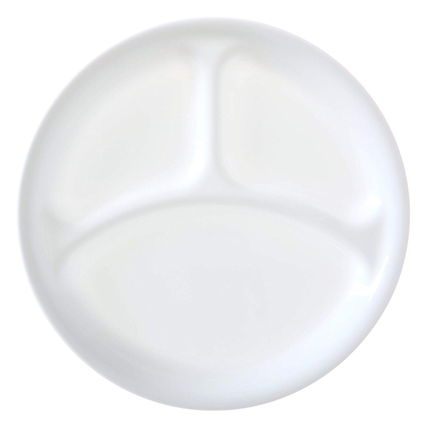 Corelle 3126 Winter Frost White 26cm Divided Dinner Plate, Pack of 6, 26 centimeters