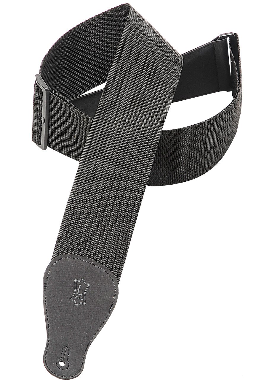 Levy's M8P3-XL-BLK 3-inch Polypropylene Guitar Strap X-Long - Black, 3"