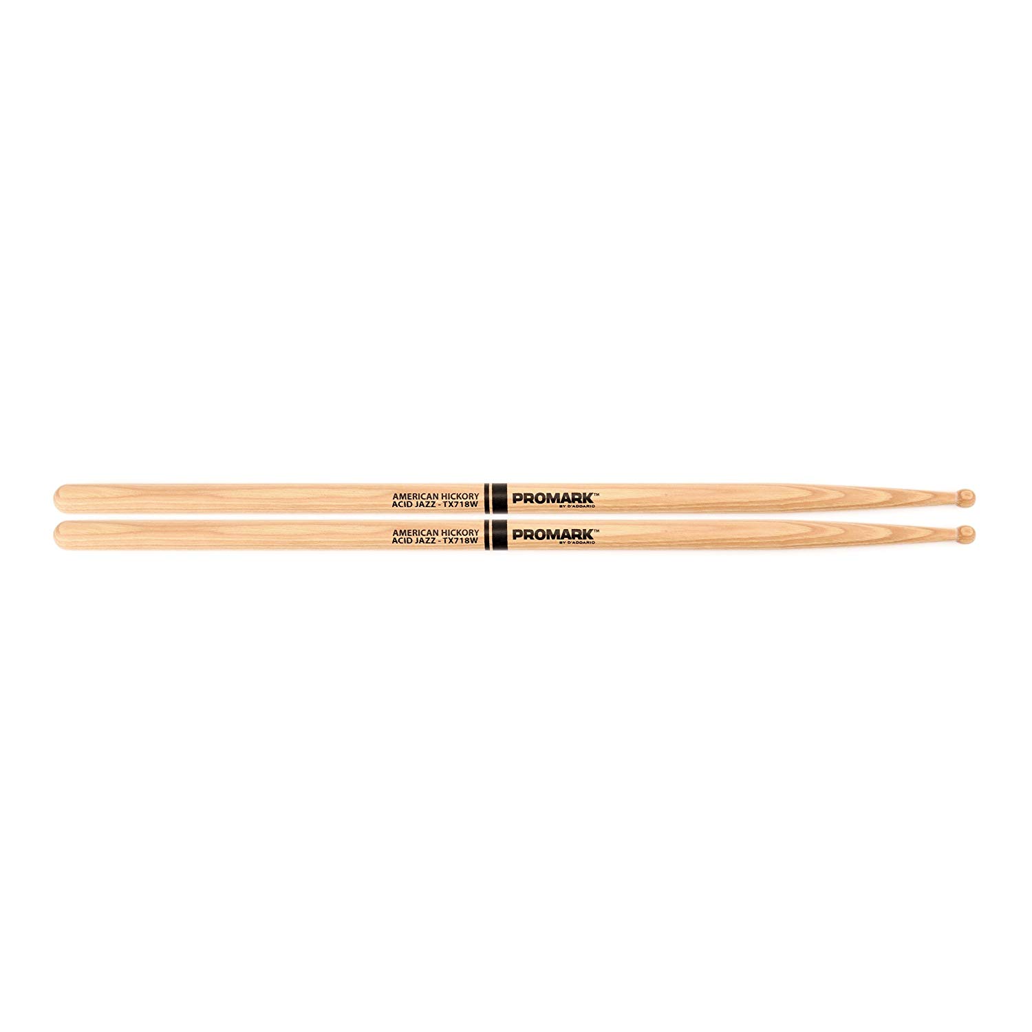 ProMark Drum Sticks, Finesse 718 Drumsticks, Drum Sticks Set, Small Round Wood Tip, American Hickory Drumsticks