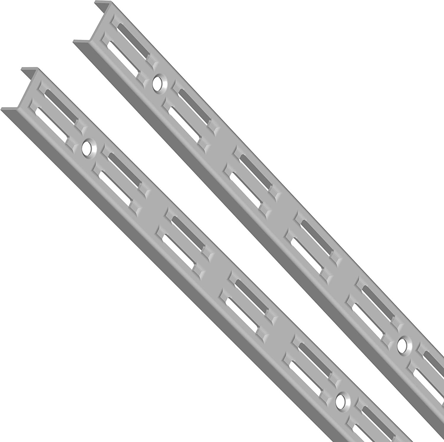 Element system Wall Rail, Double Row, 2 Pieces, 4 Sizes and 3 Colours, 10001-00014, White Aluminium, 100 cm