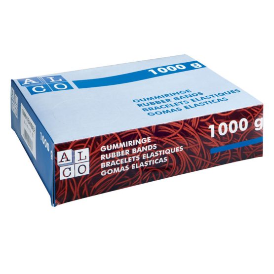 5 Star 822523 Elastic Bands in Cardboard Box 1000 g 80 x 4 mm Red