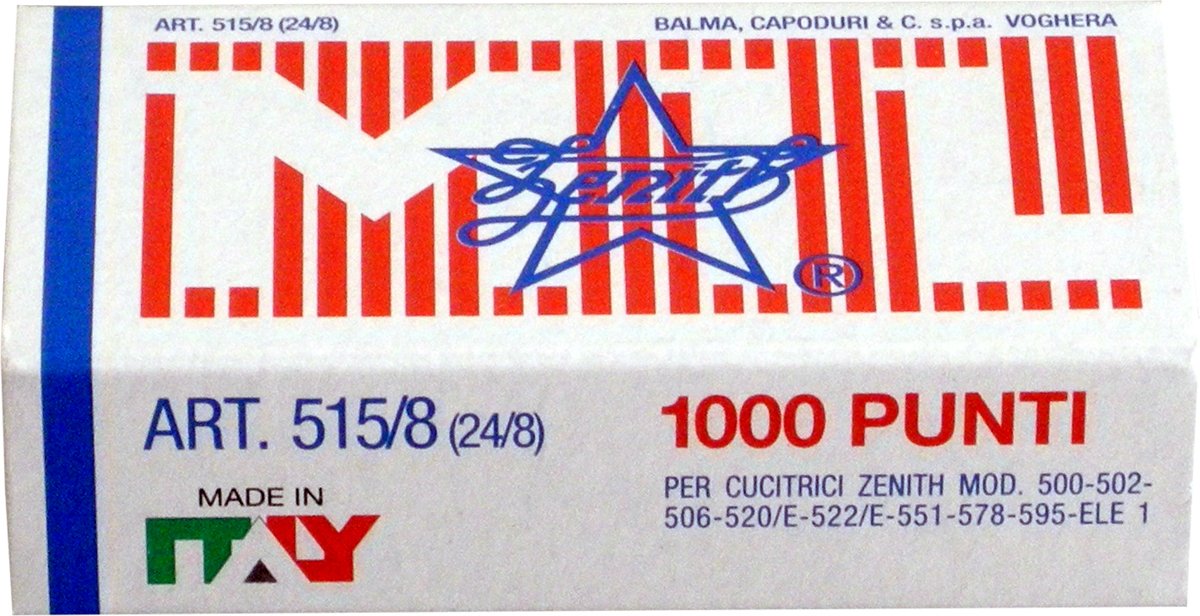 Zenith 129279 Universal Staples, Pack of 1000, 515, black