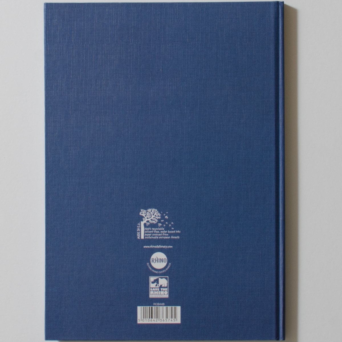 Rhino A4 Blue Notebook, 192-Page / 8mm Lined Writing Book, 1-Pack, Hardback & Casebound Pad, School & Office Stationery Supplies - Image 3