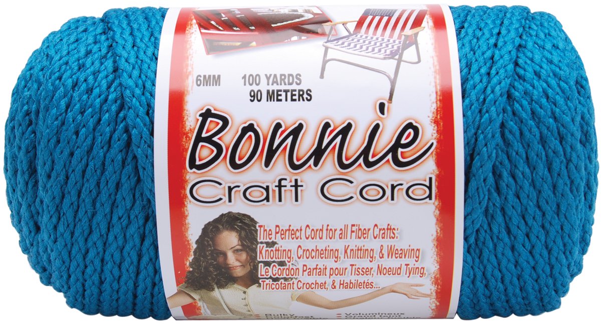Pepperell polyolefin fiber Bonnie Macrame Craft Cord 6 mmx 100 yard-Sapphire Teal, Multicolor, Pack Of 1