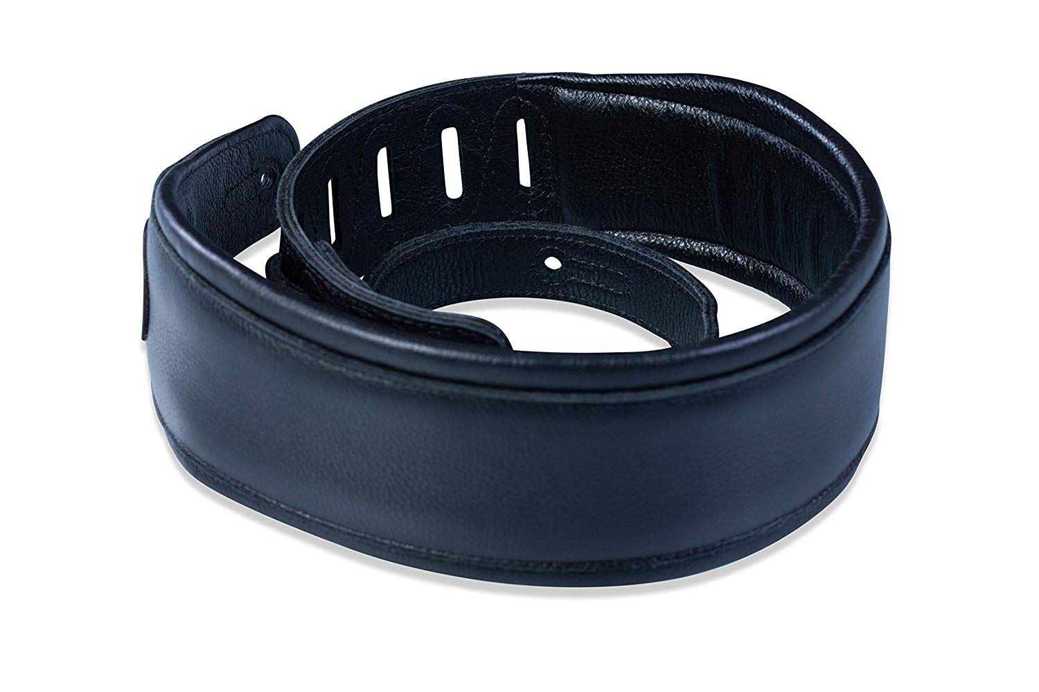 Levy's Leathers MSS2-BLK Garment Leather Guitar Strap, Black - Image 4