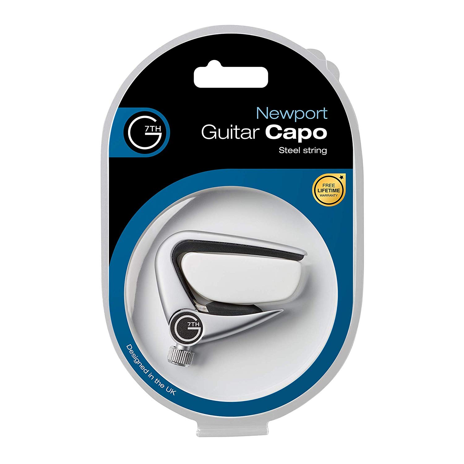 G7th Newport 6 String Silver Guitar Capo, Lightweight with Adjustable Tension Control - Image 2