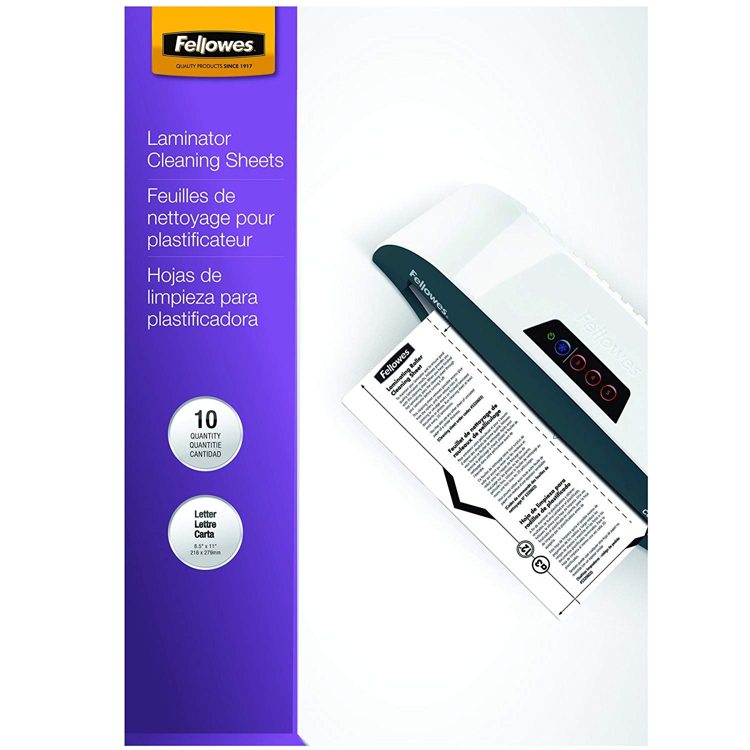 Fellowes A4 Laminator Cleaning Sheets,White,(Pack of 10), Standard - Image 3
