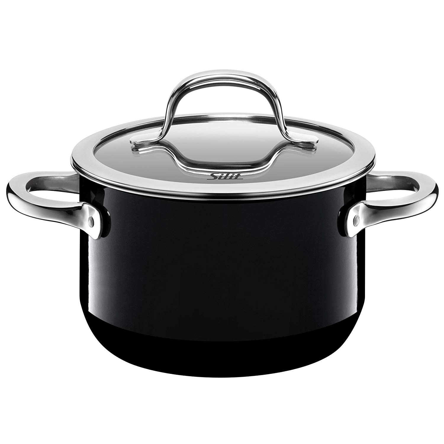 Silit "Passion High Casserole with Lid, Black, 16 cm, 26.5 x 20 x 17 cm