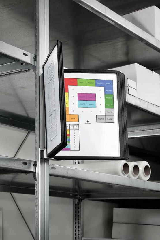 Durable 591801 Display panel wall holder (Vario Magnet Wall 10, with 10 display panels A4) black - Image 3