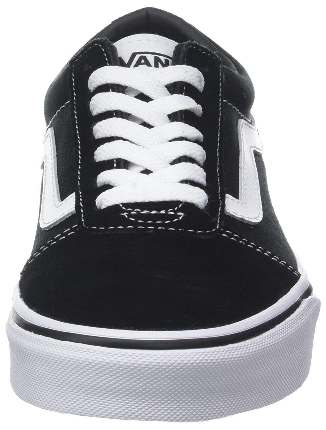 Mens Vans Size 9.5, Ward Sneaker Black & White Suede Canvas Lace Up Shoes, Low Top Men's Trainers - Image 2