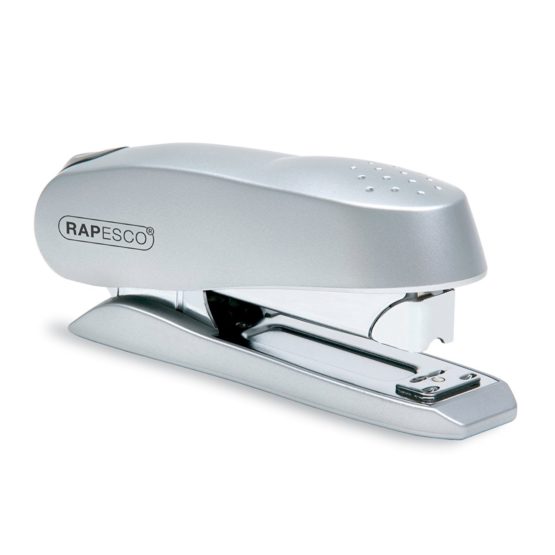 Rapesco 0736 Luna Half Strip Front Loading Stapler, 50 Sheet Capacity, Silver