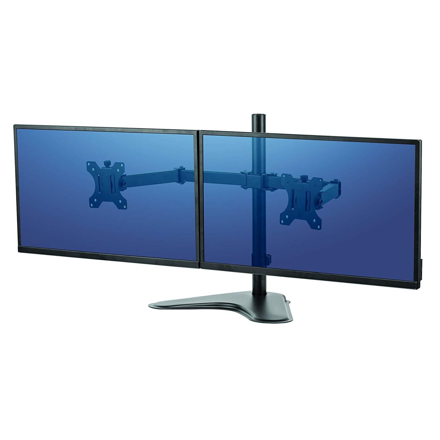 Fellowes Dual Monitor Arm, Seasa Freestanding Monitor Mount for 8KG 27 inch Screens, Ergonomic Adjustable Monitor Arm